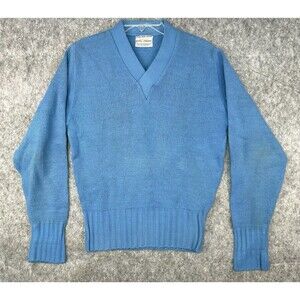 VTG Sweater School Cheerleader Blue Pep Club Uniform V-Neck 60s Size M Bristol